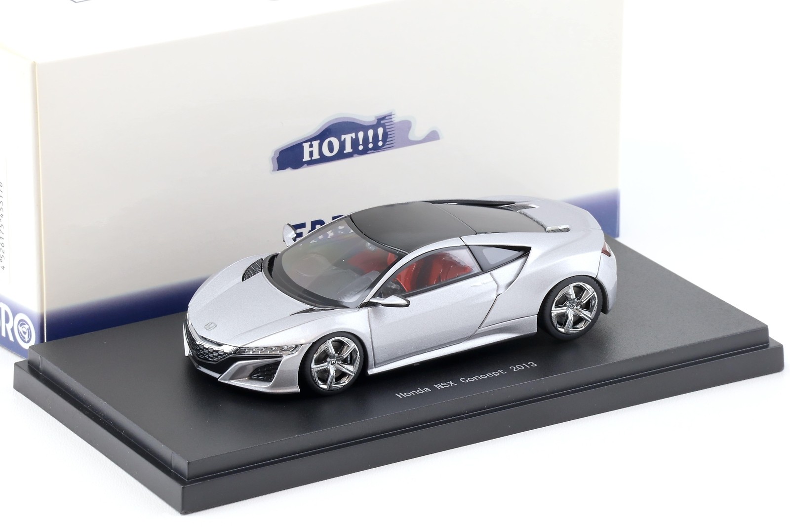 1:43 Ebbro Honda Nsx Concept Car 2013 Silver Metallic