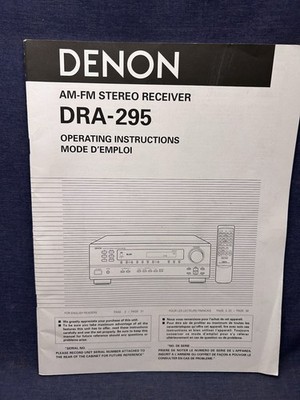 Original Manual Denon AM-FM Receiver DRA-295 Operating Instructions Stereo Radio