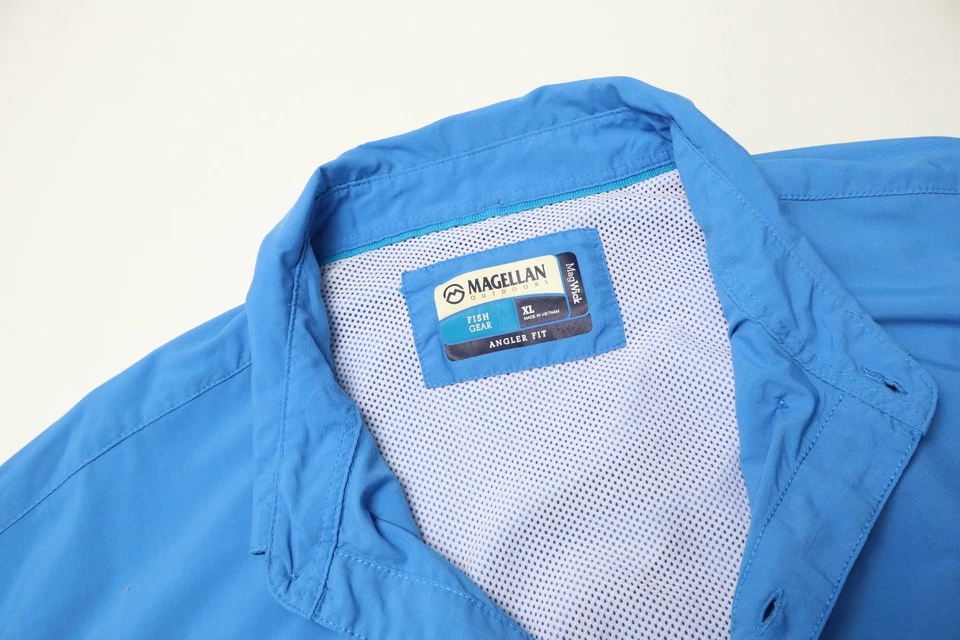 Magellan Angler Fit Shirt Jacket Men XL Blue Roll-Up Sleeves Outdoor Fishing - Image 4 of 4