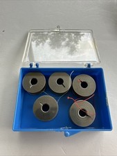 Lot Of 5 Vintage Metal No Hole Notch Sewing Bobbins