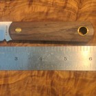 Böker Barlow BFF pocket fixed-blade AEB-L knife, walnut handle, leather sheath — photo 4