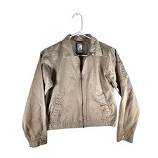 Dickies Kids Khaki Tan Cotton Twill Eisenhower Zip Up Work Jacket Size M 12/14
