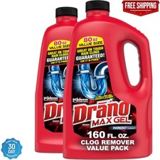 Drano Max Gel Drain Clog Remover 80 Fl Oz Pack Of 2 Fast Acting Safe For Pipes