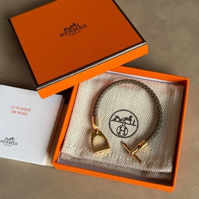 HERMES Grenan Lederarmband Etoupe Epsom T1 15cm gebraucht