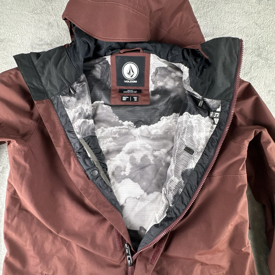 Volcom Gore Tex Jacket Mens S Red Waterproof Hooded Snow Lightweight Camo - Image 2 of 4