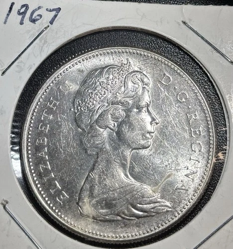 1967 Canada Silver Dollar Elizabeth II $1 Coin 80% Silver Coin