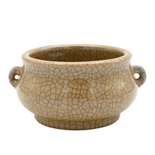 Rockefeller Collect Qianlong Chinese Ge Type Geyao Kiln Incense Burner Porcelain