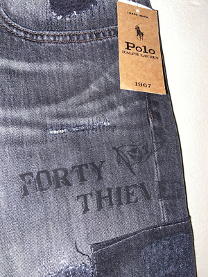 Polo Ralph Lauren Mens Black Sullivan Slim Fit Graffiti Patch