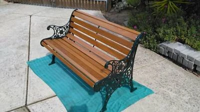 Fully Restored Garden Bench Cast Iron Lounging Relaxing