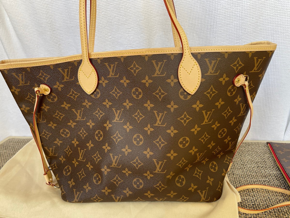 Louis Vuitton Neverfull MM Monogram Canvas Cherry/ 100% AUTHENTIC