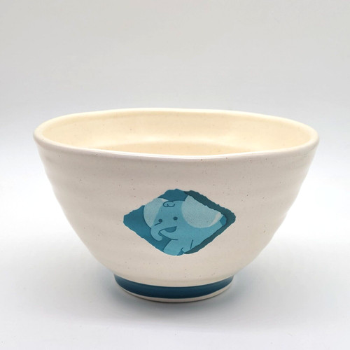 Vintage Mister Donut Advertising Cereal Bowl Blue Elephant