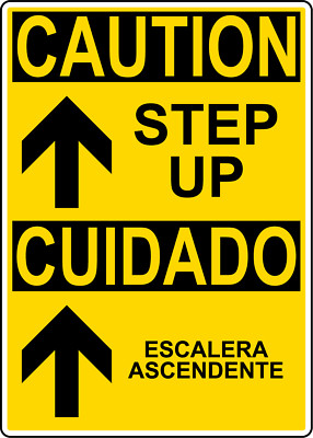 CAUTION STEP UP CUIDADO ESCALERA ASCENDENTE 1 | Adhesive Vinyl Sign Decal