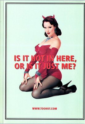 Vintage Postcard Sexy Brunette / Redhead in High Heels Is It to hot in here?