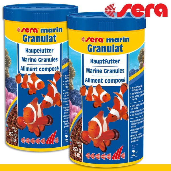 Packung Von 2 Sera Marin Granulat Natur 1000ML Futter Fisch Eau De Mer-image