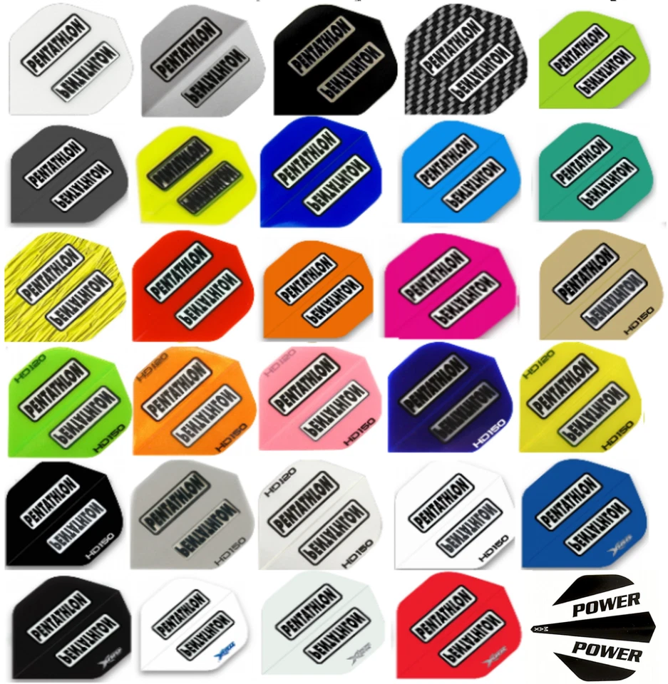 1 Satz, 3st. Pentathlon Flights Standard,Farbe Stärke wählbar 100,150,180 Mikron