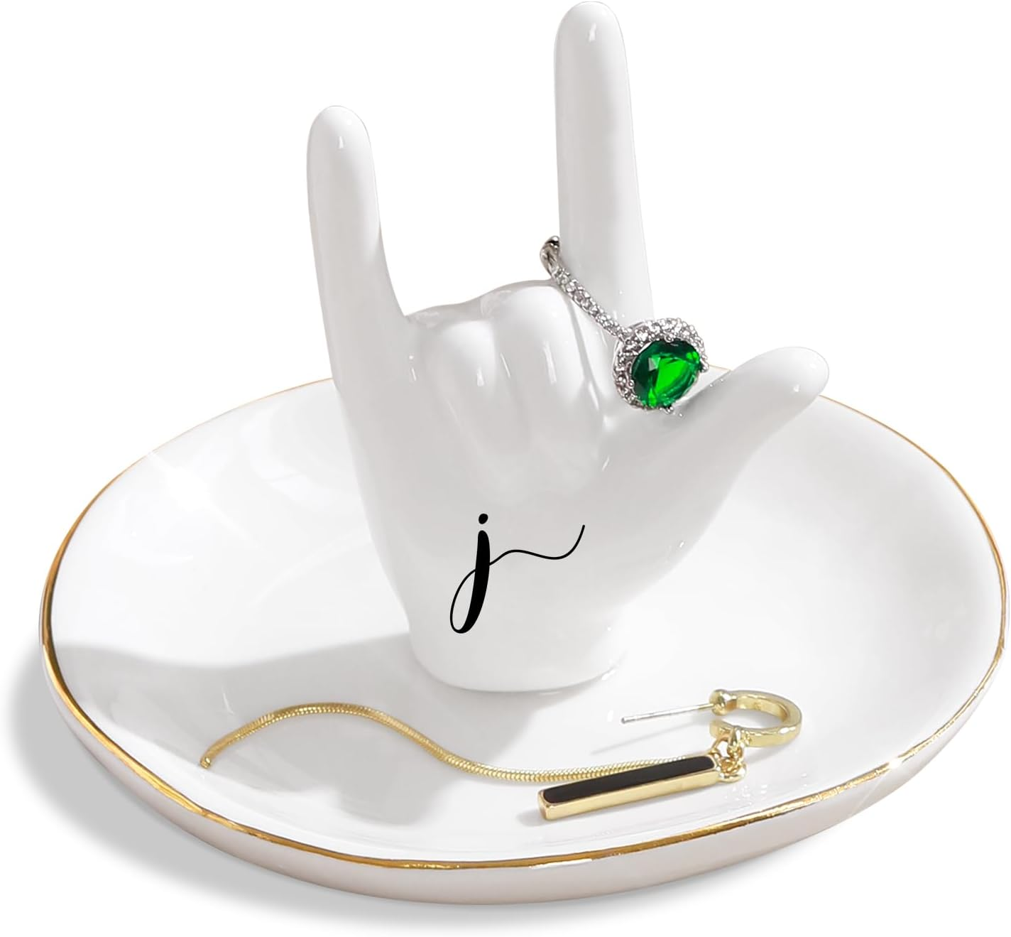 Initial Ring Holder Hand Ring Dish Ring Tray for Jewelry Rings Earrings Bracelet