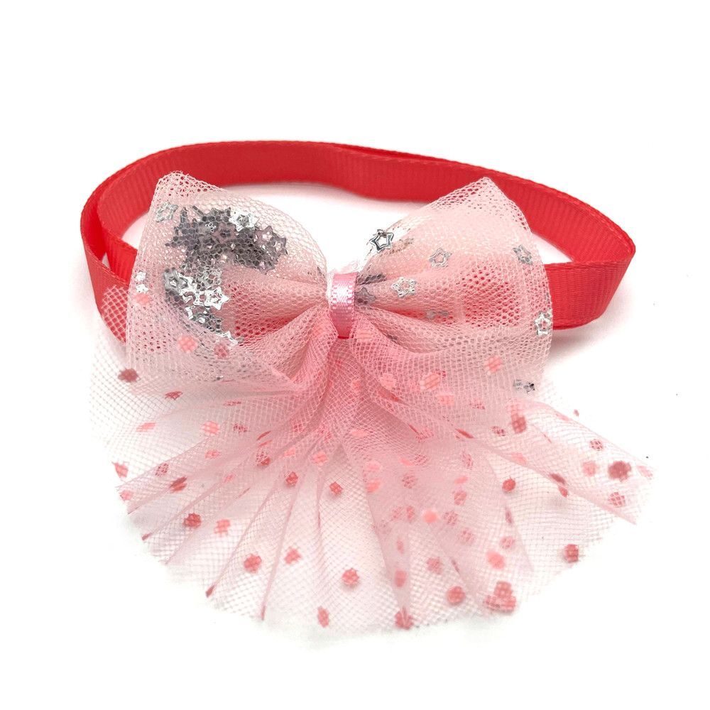 100pcs Cute Dog Cat Bowties Shiny Lace Necktie Collar Pet Grooming