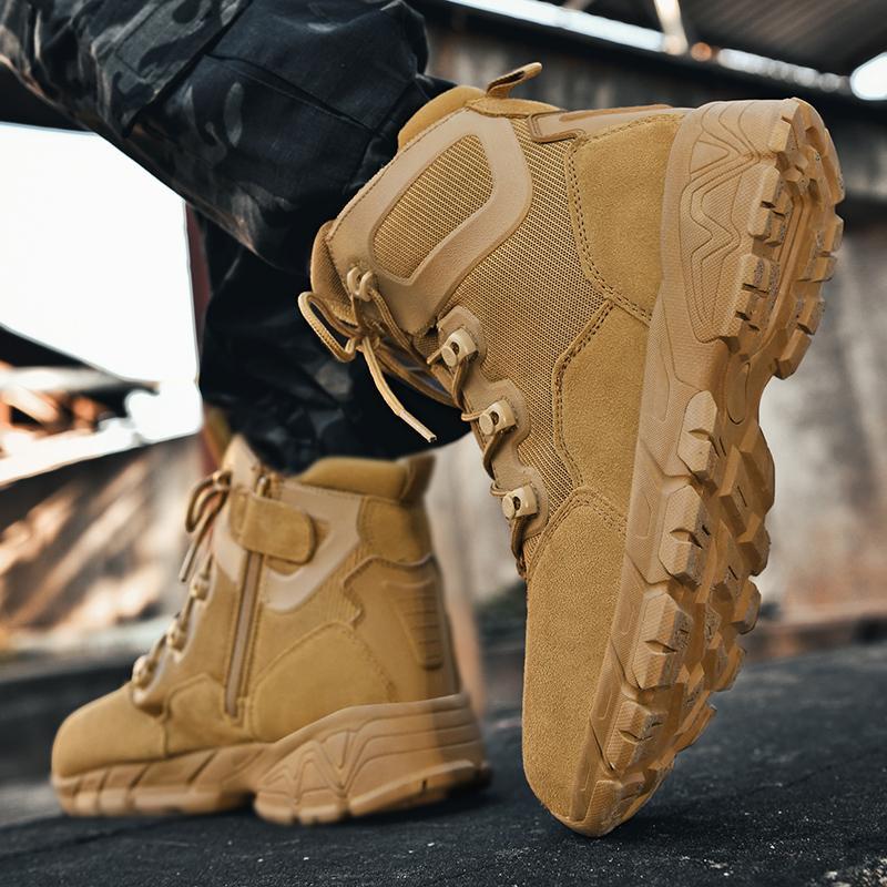 SAOLA Stivaletti da uomo sportivi all'aperto comfort rete stringati tacco a blocco formali