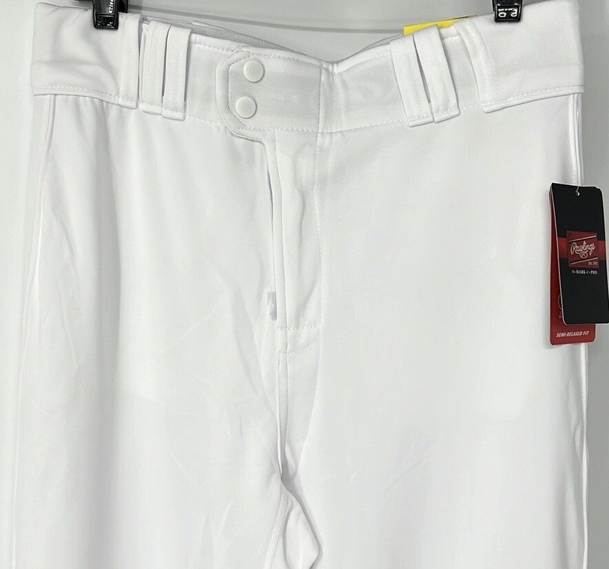 Rawlings NWT Men's White Baseball Pants Size Medium Semi Relaxed Fit eBay