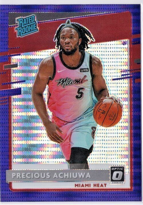 2020-21 Donruss Optic Purple Pulsar RC #170 Precious Achiuwa Heat
