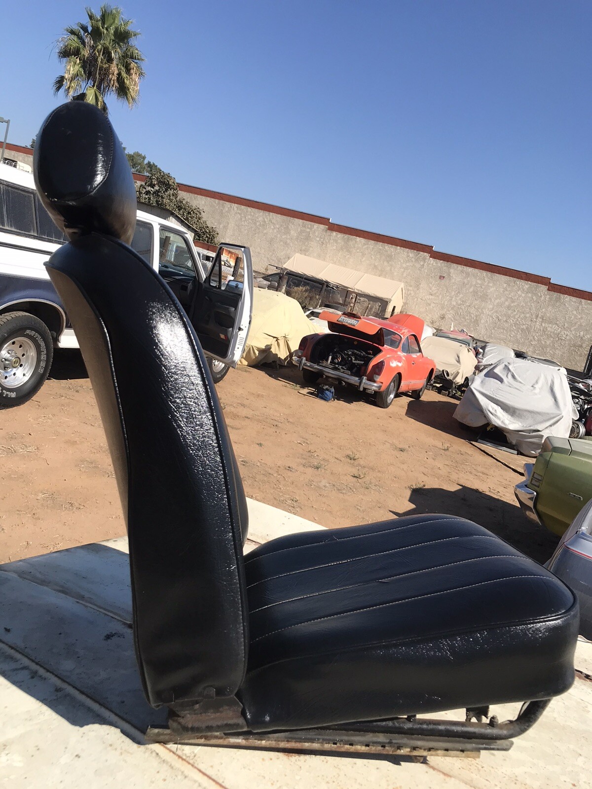 Original Clean MG Midget High Headrest Seat W Rails Sprite Austin ...