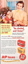 A & P tea advertisement vintage 1950's original print ad 11.25 x 5 inches