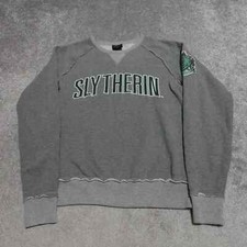 Harry Potter Slytherin Sweater Men's Small Gray Graphic Long Sleeve Pullover