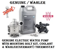 Genuine Engine Cooling Electric Water Pump+Bolt kit+Thermostat+Coolant For BMW