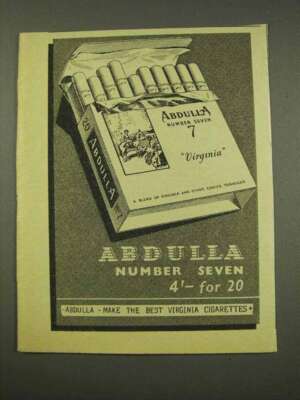 abdulla cigarettes 1956 Abdulla Number Seven Cigarettes Ad