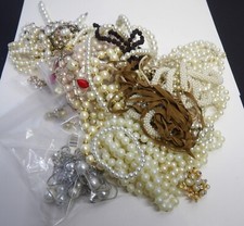 mixed lot of faux pearls for crafting