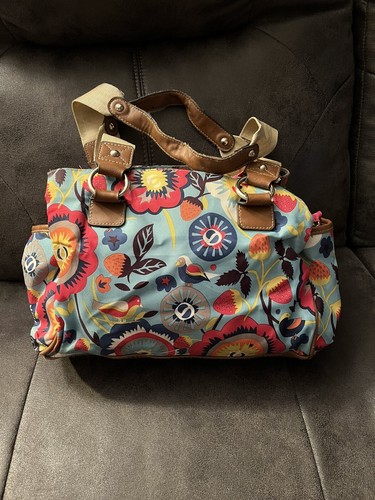 Lily Bloom Purse 12x9 Medium Shoulder Satchel Bag Colorful Floral Strawberry - Picture 2 of 11