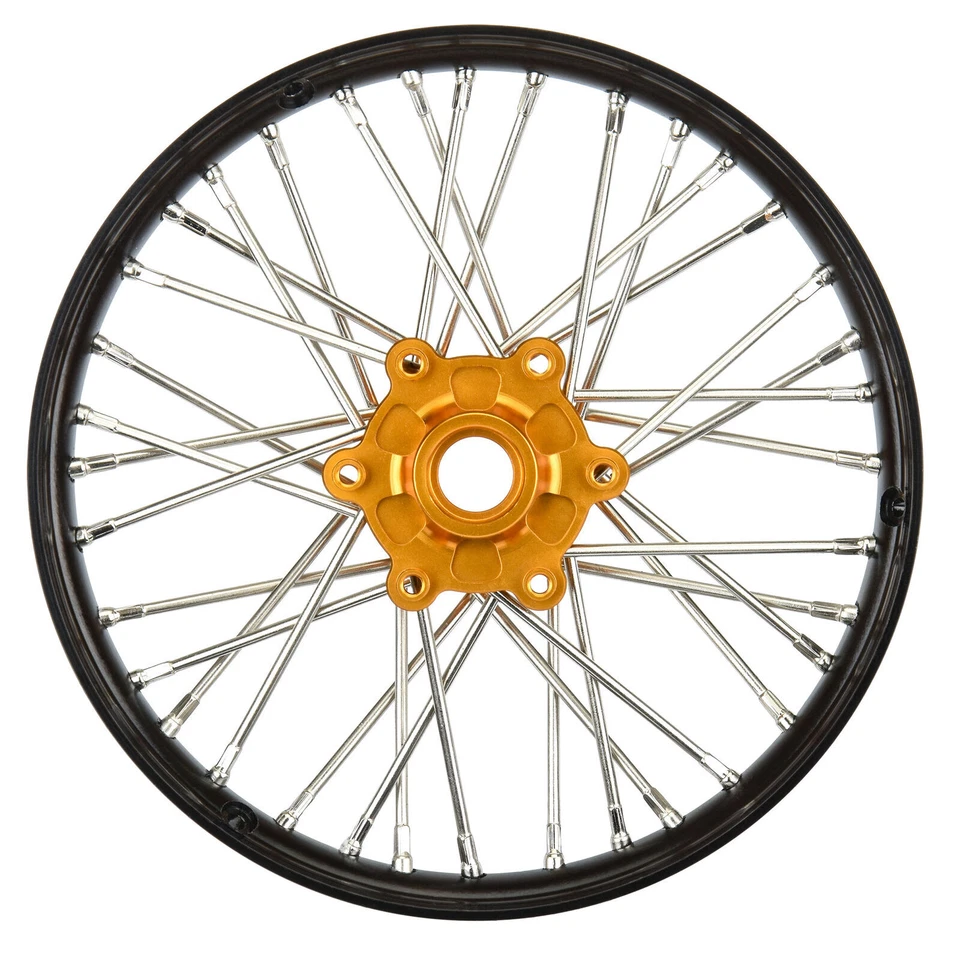 Pro-Line PRO283600T3 1/4 Alum V2 Bead Front Wheel Black/Gold (1) for Promoto-MX - Image 2 of 4