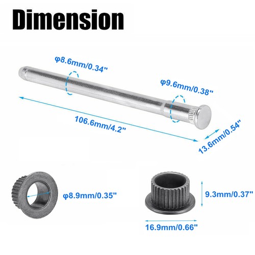 Fits For 1994-2004 Chevy S10 & GMC S15/Sonoma Door Hinge Pins and Bushing Set - Picture 7 of 7