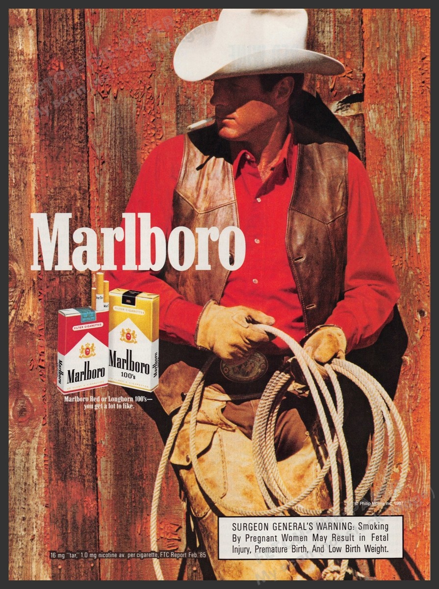 Marlboro Cigarettes Man Cowboy Robert Norris 1980s Print