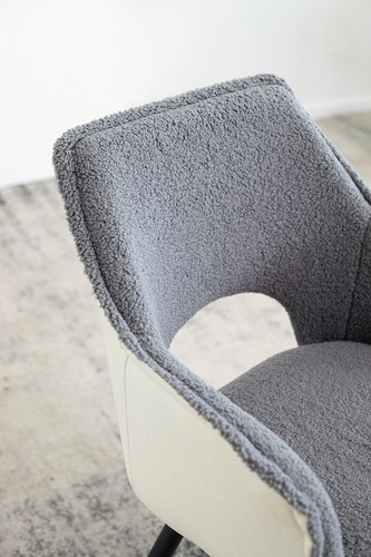 Set of 2 Grey Velvet Dining Chairs 59 X 59 X 86cm - Picture 2 of 8