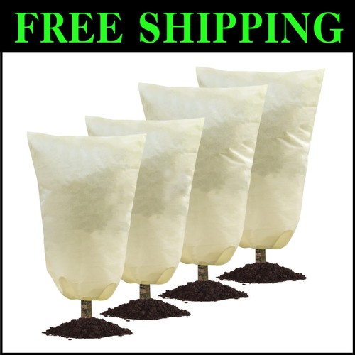 4-Pack Plant Covers for Freeze Protection: Winter Frost Cloth 47''×71''+71×83''
