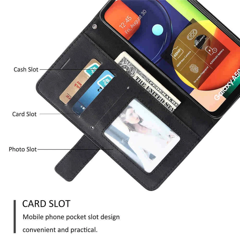For Samsung A51 A71 A21s A10 A20 A30 A50 A70 Wallet Card Slot Leather Case Cover - Image 4 of 4