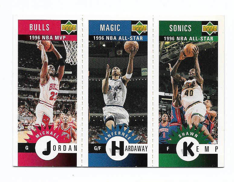 1996 Upper Deck Basketball Triple card, Michael Jordan #M11