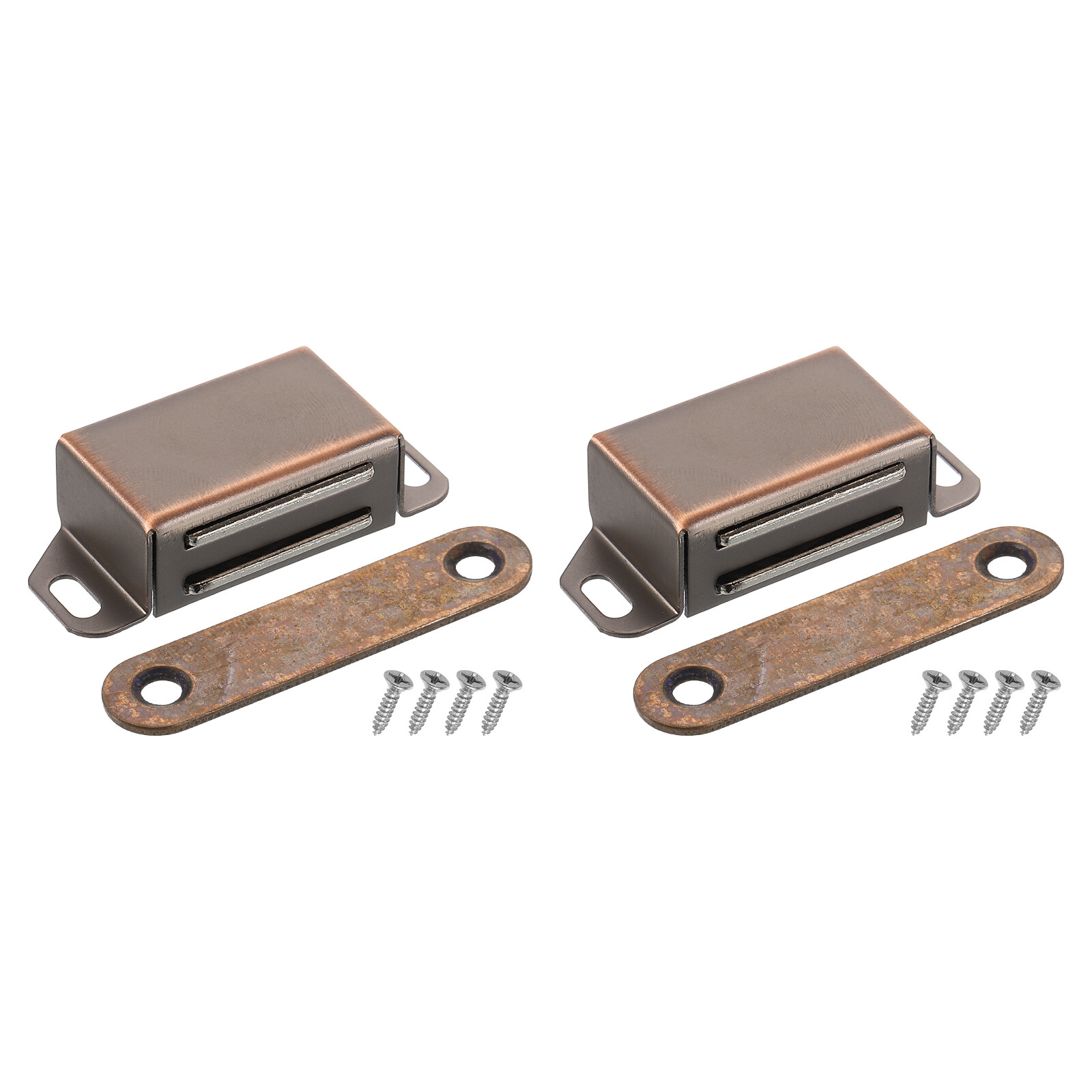 2Pcs Cabinet Magnet Latch, Magnetic Cabinet Catches Hardware, Red Bronze