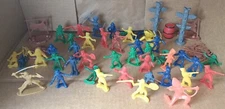 Tim-Mee Vintage Lot Of 50+ Cowboys And Native Amerian Warriors Western Wild West