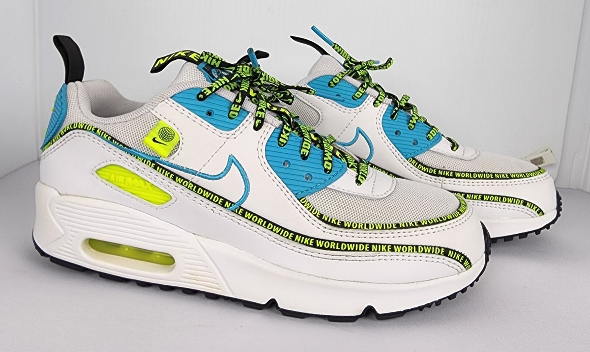 靴 NIKE AIR MAX 90 23cm Women's Nike Air Max 90 PREM 443817 103 White Neon Green