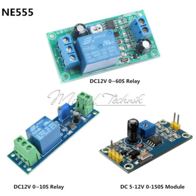 NE555 DC 12V/5V~12V Adjustable 0~10/0~60/0~150S Delay Timer Switch Module