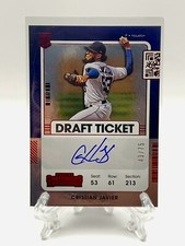 2021 Panini Contenders Draft Ticket Cristian Javier Rookie Auto /75 Astros SP RC