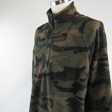 STARTER Sweater Vintage Camo Camouflage MEN'S XL 1/4 Zip Fleece Pullover