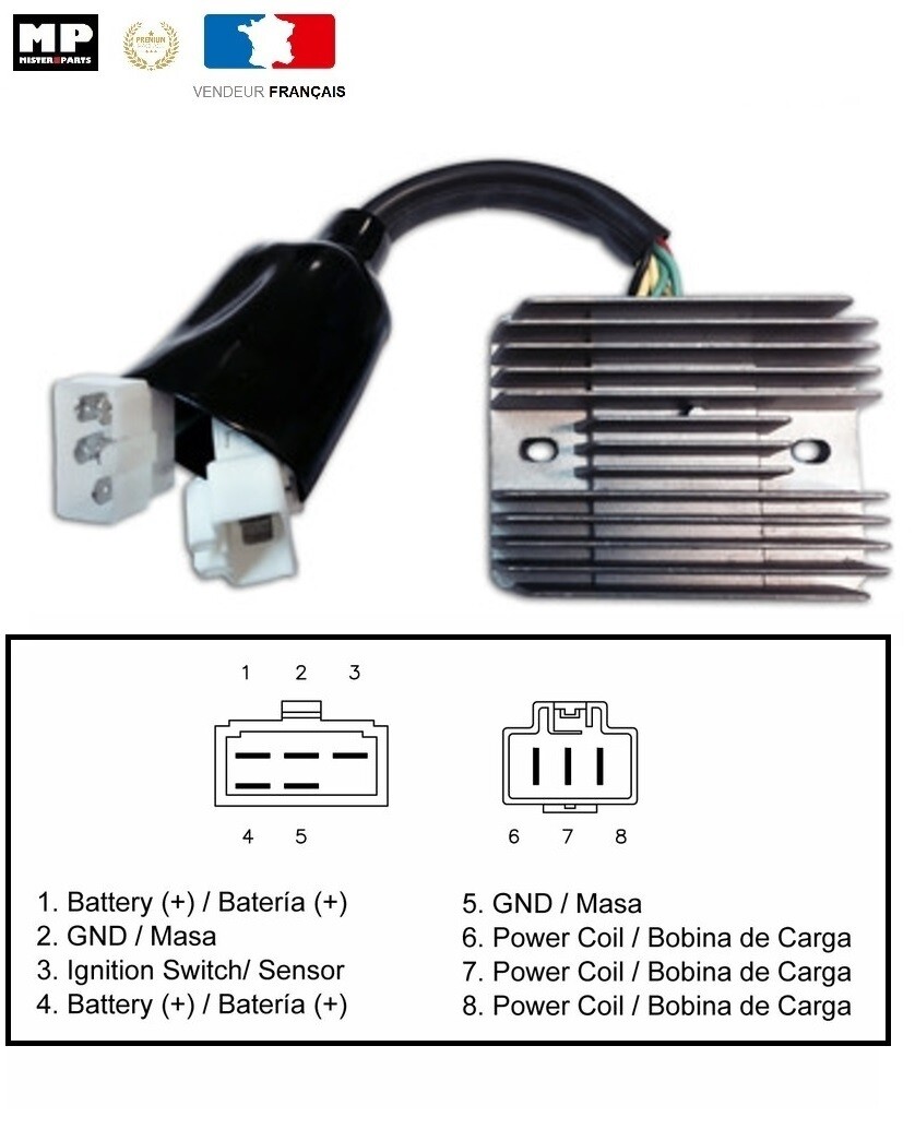Régulateur de tension Honda VFR 800 résout les pannes de batterie 00-01