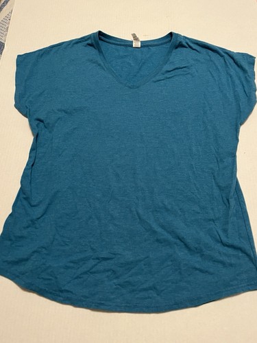 Blue Green Anvil Womens Tri-Blend V-Neck T-Shirt XL | eBay