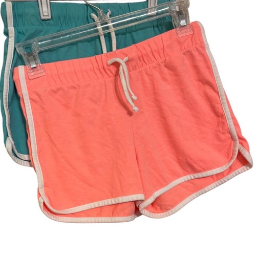 Lot of 2-Old Navy Girls Shorts Turquoise & Salmon-Drawstring Elastic Waist -XL