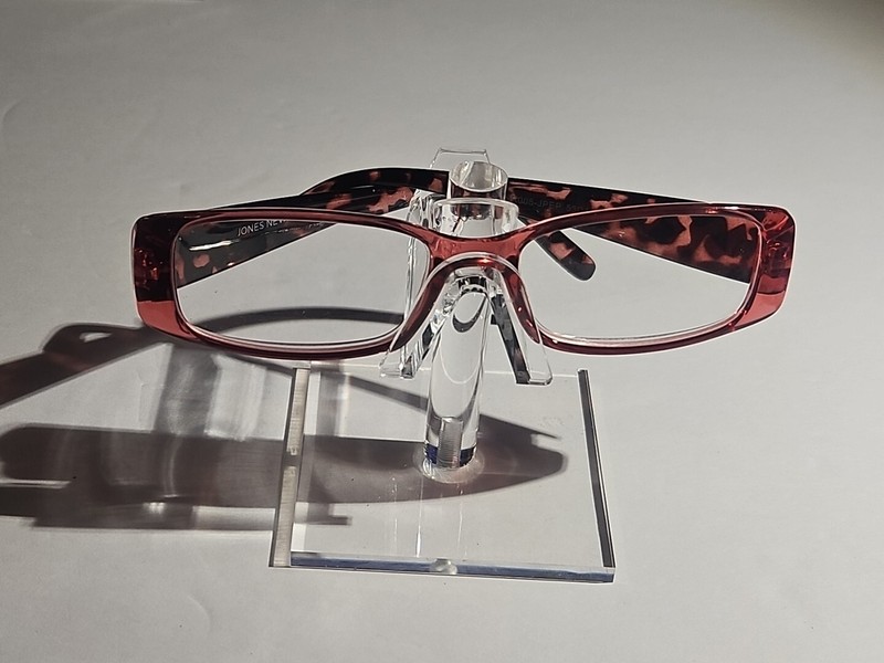 Jones New York JNR005-JPEP clear red pre-owned+2.50 reading eyeglasses 53-17-140