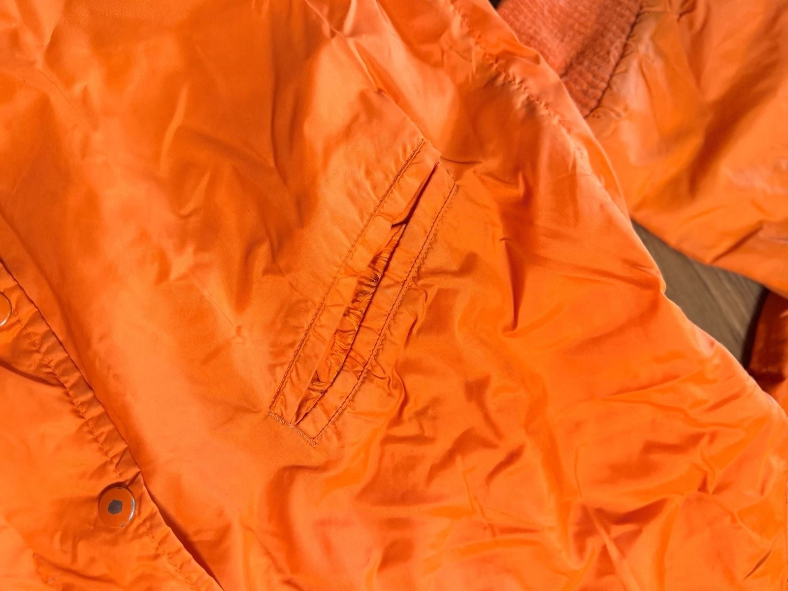 Westark Windbreaker Buccaneer Orange Nylon Snap Jacket DeGross Construction image 5