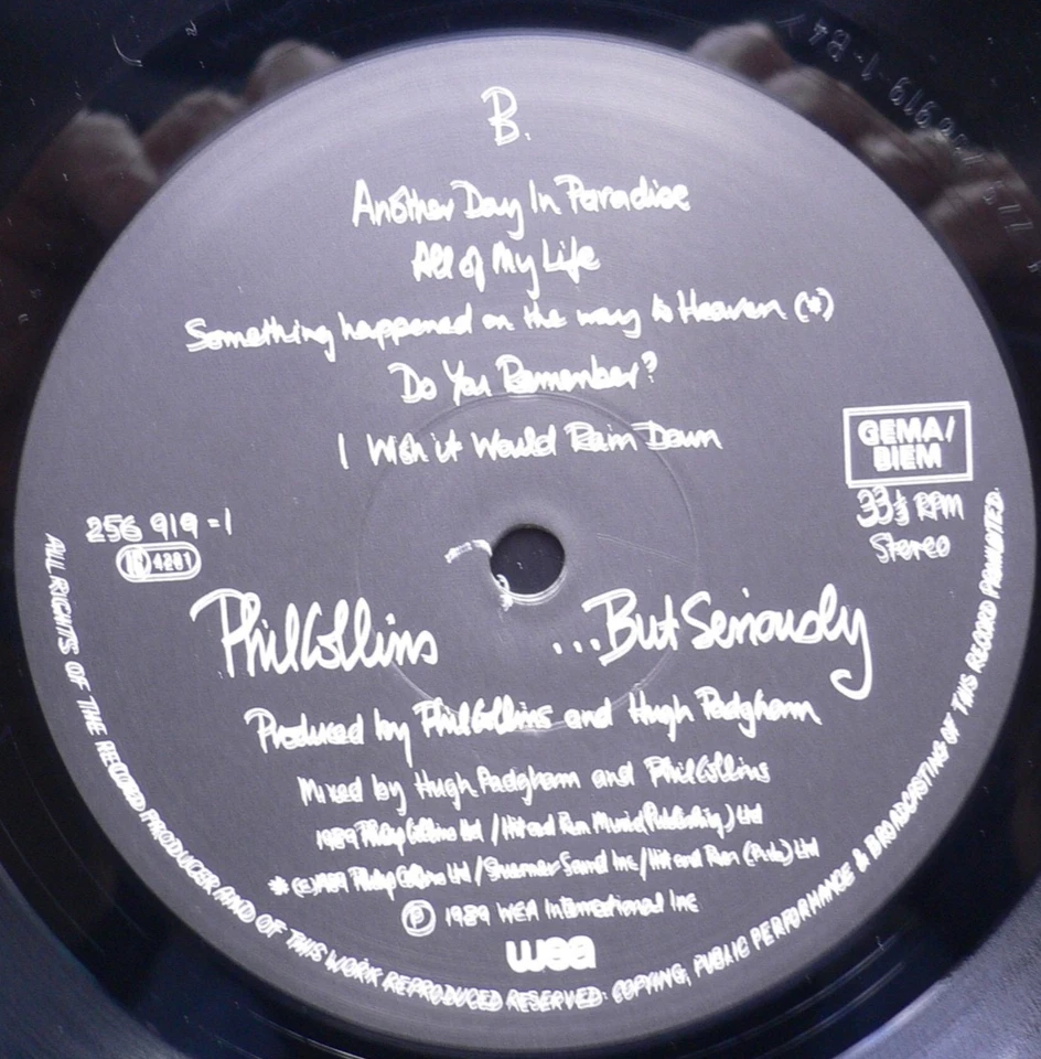 "NM"  PHIL COLLINS - ... BUT SERIOUSLY - LP, ALUM "OIS"- 1989 GER - WEA 256919-1 - Bild 3 von 4